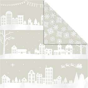 Vivi Gade Hus & Snöflingor Mönstrade Papper 30,5x30,5cm 180g 3 Blad