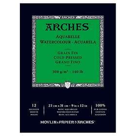 Arches Akvarellblock CP 23x31cm 300g 12 Blad