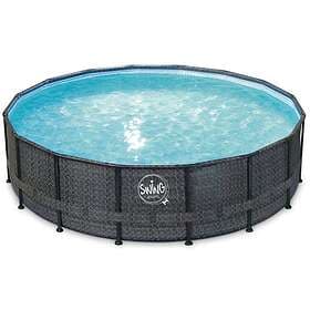 Swing Pools Round Elite Wicker Frame Pool 488x122cm
