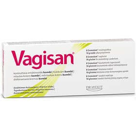 Vagisan Kombi Fuktkräm 10g + Vagitorier 8st