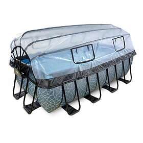 Exit Rectangular Pool with Filter Pump, Cover and Heat Pump 400x200x122cm