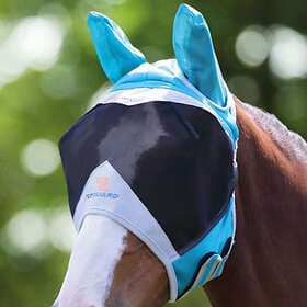 Shires Flugmask Fine Mesh med Öron Teal/Grå Ponny