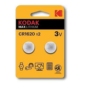 Kodak Max Lithium Knappcellsbatteri 3V (CR1620) 2-pack