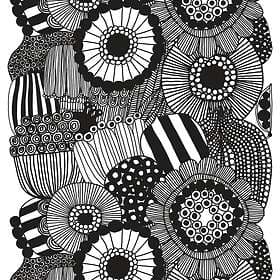 Marimekko Siirtolapuutarha Tyg Vit-Svart 145cm