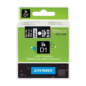 Dymo Märkband D1 19mm Vit/svart 7m 7M