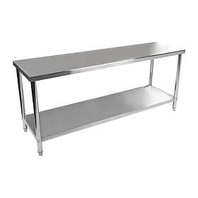 Royal Catering Rostfri arbetsbänk 200 x 60 cm 195kg lastkapacitet