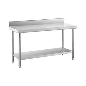 Royal Catering Rostfri arbetsbänk 150 x 60 cm Med skyddskant Bärkraft 159kg