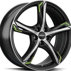 Ronal R62 Green Jet Black Matt Front Cut 7,5X18 5/100 ET45 CB68