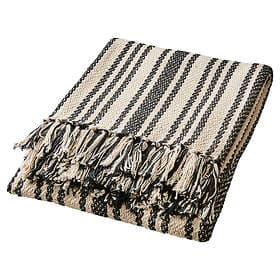 Affari of Sweden Anna Randig Filt Offwhite/Svart (125x175cm)