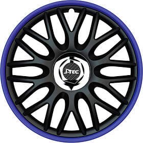 J-Tec Navkapslar set Orden R 13 tum svart/blå kromring
