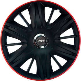 J-Tec Navkapslar set Maximus GTR 16 tum svart/röd kromring