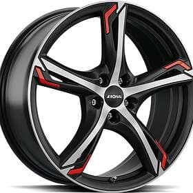 Ronal R62 Red Jet Black Matt Front Cut 7,5X18 5/105 ET42 CB56,6