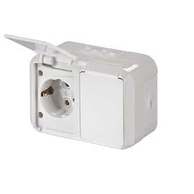 ABB 402ESW Vägguttag IP55, snanslutning 2-vägs