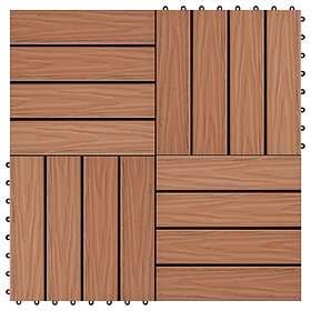 Be Basic Trall 11 st djupt mönster WPC 30x30 cm 1 kvm ljusbrun Brun