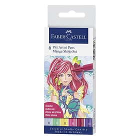 Faber-Castell PITT artist pens Manga Shôjo set – 6 st. pennor med penselspets