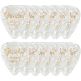 Fender 351 Shape Premium Picks Extra Heavy White Moto 12 Pack