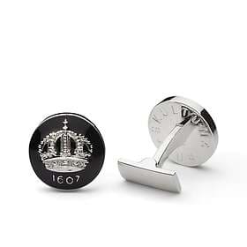 Skultuna Manschettknappar The Crown, Baroque Black & Silver