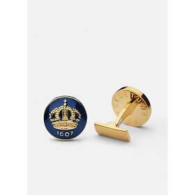 Skultuna Manschettknappar The Bar Silver Crown Royal Blue & Gold