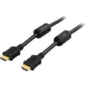 Deltaco Ferrite 18,6Gbps HDMI - HDMI High Speed with Ethernet 0,5m
