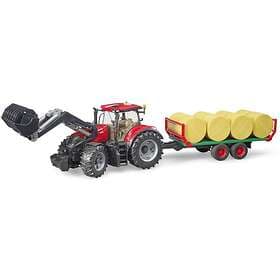 Bruder Case Traktor IH Optum 300 CVX med balvagn 03198