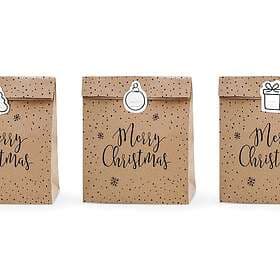 Party Deco Merry Christmas 3-pack Kraft Presentpapper & Unisex