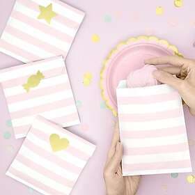 Party Deco Rndiga Godispåsar Pastellrosa 1 års kalas Unisex 6-pak