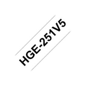 Brother HGe-251V5 svart text - vit tejp 24mm x 8m 5-pack