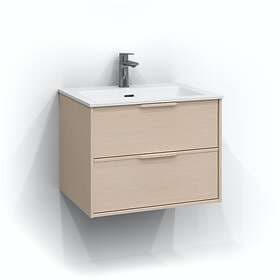 Svedbergs Tvättställsskåp Epos 60x45 Underdel Relief Vit ask 2Låd Intht 160621
