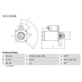 Bosch Startmotor 0 986 013 850
