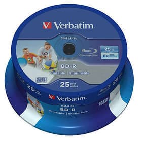 Verbatim BD-R 25GB 6x 25-pack Spindel Wide Printable