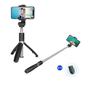 Selfie Stick Tripod Trådlös Svart