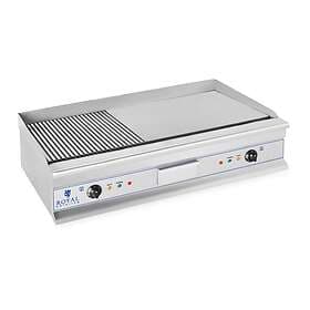 Royal Catering Elektriskt Stekbord - Dubbelt 100cm 2 x 3200W (Slät/Räfflad)