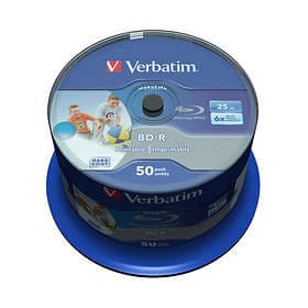 Verbatim BD-R 25GB 6x 50-pack Spindel Wide Inkjet