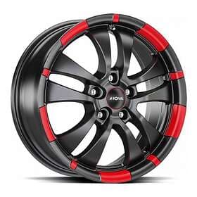 Ronal R59 JET BLACK MATT RED RIM 7.5x17 5/112.00 ET35 B76.0