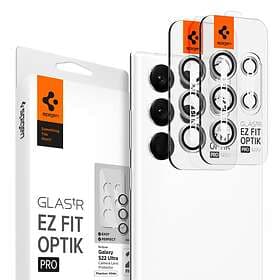 Spigen Samsung Galaxy S22 Ultra Kameralinsskydd GLAS.tR EZ Fit Optik Pro 2-pack Phantom White