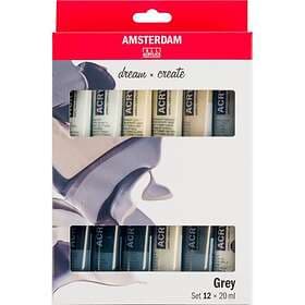 Amsterdam Acrylics Grey Set - 12 x 20 ml