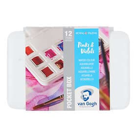 Van Gogh akvarellfärger i set – 12 halvkoppar Pink Violet