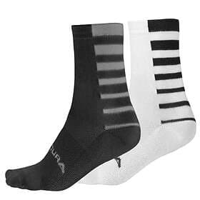 Endura Strumpor Coolmax Stripe Socks Twin Pack Svart l-xl