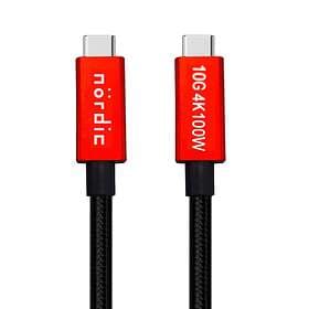 NÖRDIC 5A USB C - USB C 3.2 Gen2 (Emarker) 2,5m