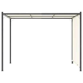 Be Basic Pergola med justerbart tak kremhvit 3x3 m stål Hvit