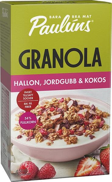 Paulúns Granola Hallon Jordgubb Kokos 450 g