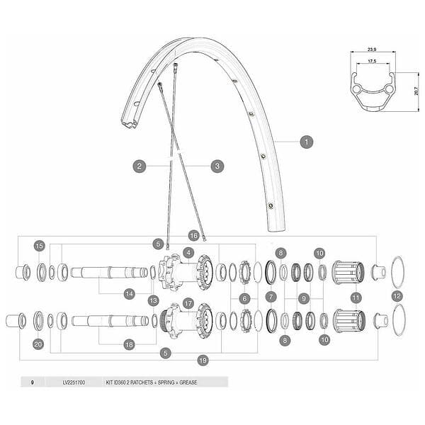 Mavic Id360 Spring And Ratchet Kit Svart