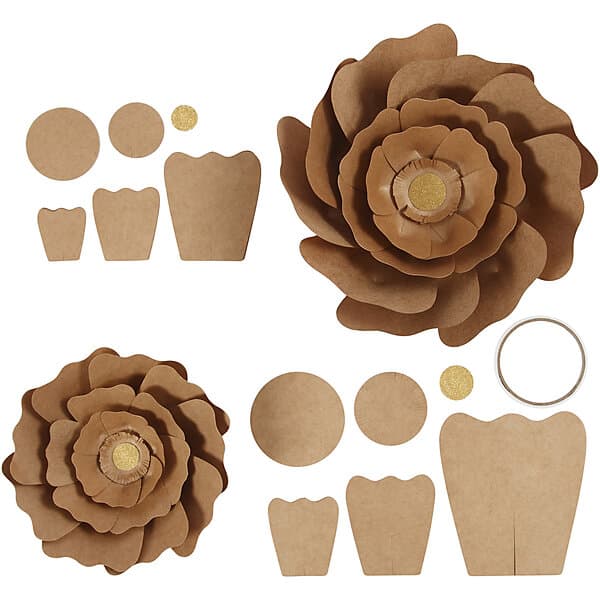 Creativ Company Pappersblommor D15+25 cm 230g 2 St/1 Förp Pappersblommor, natur, Dia. 15+25 cm, st./ 1 förp. 599916