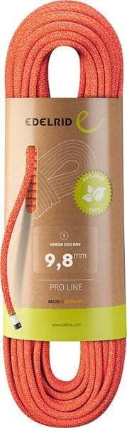 Edelrid Heron Eco Dry 9,8 Mm Rope Orange 60 m