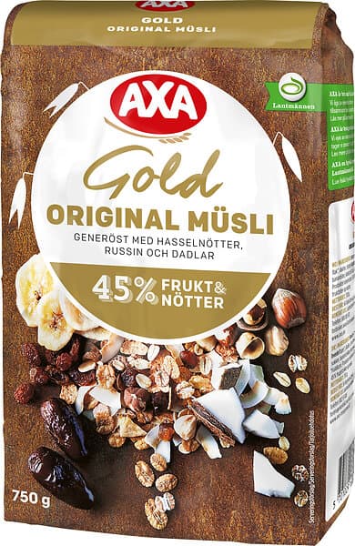 AXA Gold Müsli Original med Frukt & Nötter 750g