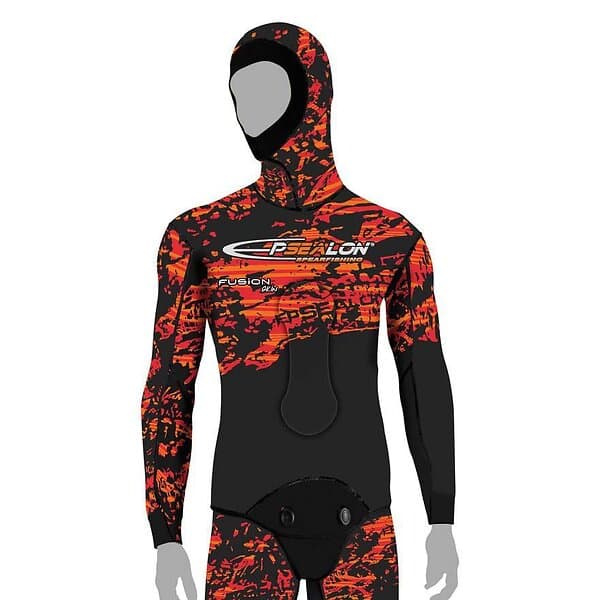 Epsealon Red Fusion Skin Spearfishing Jacket 7 Mm Orange XS