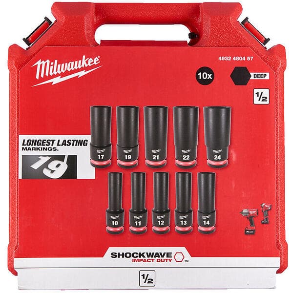 Milwaukee 4932480457 Shockwave Krafthylssats 10 delar