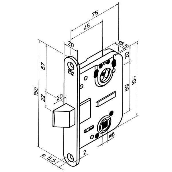 ASSA ABLOY Låshus 9456 LÅSHUS KROM V SB /ABLO 757562