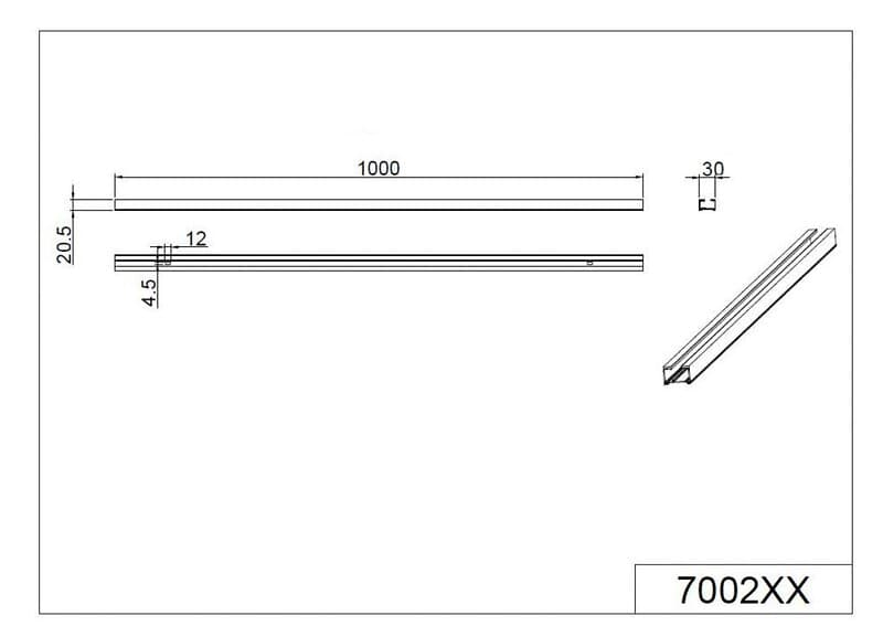 Trio Skensystem Duoline 100 cm DUOline skena m-svart 700232