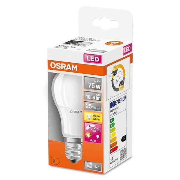 Osram LED-Lampa Normal (75) E27 Matt Sensor 827 Cl A LED-LAMPA NORMAL MATT SENSOR CL